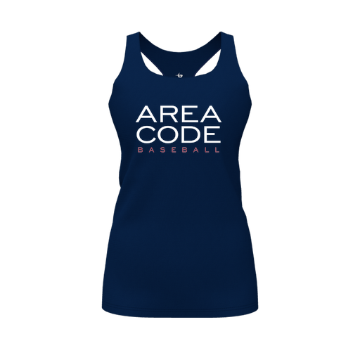 [CUS-DFW-RCBK-PER-NVY-FYS-LOGO2] Decker Racerback Tank Top (Female Youth S, Navy, Logo 2)