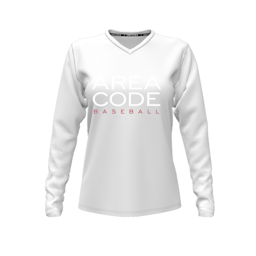 [FTLVCFWH-FYXS-LOGO2] Decker Comfort T-Shirt (Female Youth XS, White, V Neck, Logo 2, Long Sleeve)