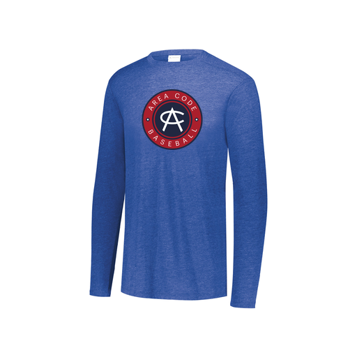[FTLCUBRY-YS-LOGO1] Decker Youth Tri-Blend T-Shirt - Long Sleeve (Youth S, Royal, Logo 1)